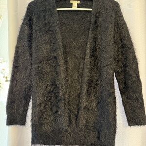Forever 21 Black Fuzzy Cardigan